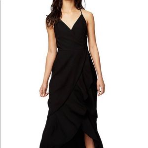 Rachel Roy Black Ruffle Sleeveless Midi Dress